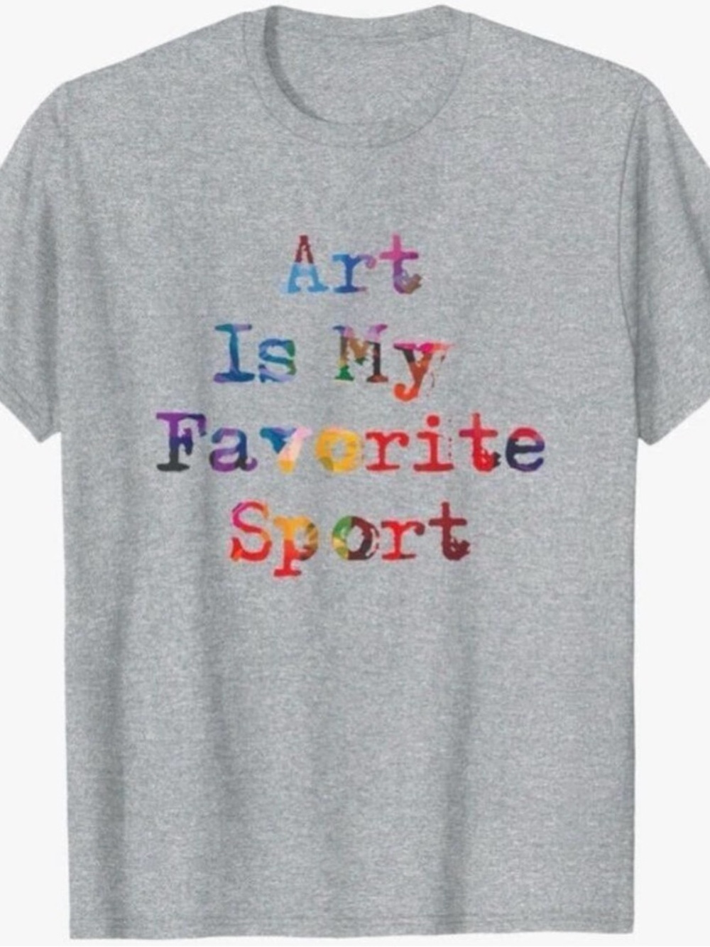 Port Company Art Is My Favorite Sport Graphic Cotton Grey Short Sleeve T Shirt